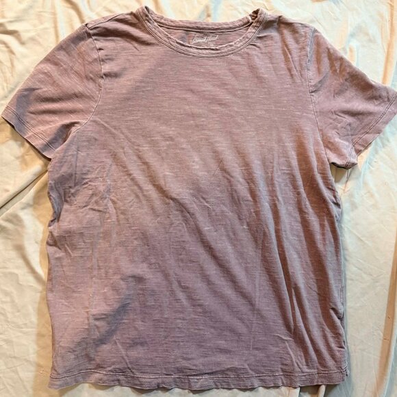 FIVE mixed brand S/S Tees LARGE (mauve/grey+graphic/blk+whit strp/brn strp) - Picture 2 of 11